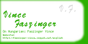 vince faszinger business card